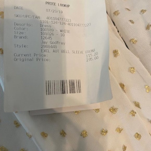 Jay Godfrey White Dress  Still with tags size 10.  Never worn. - Picture 2 of 3